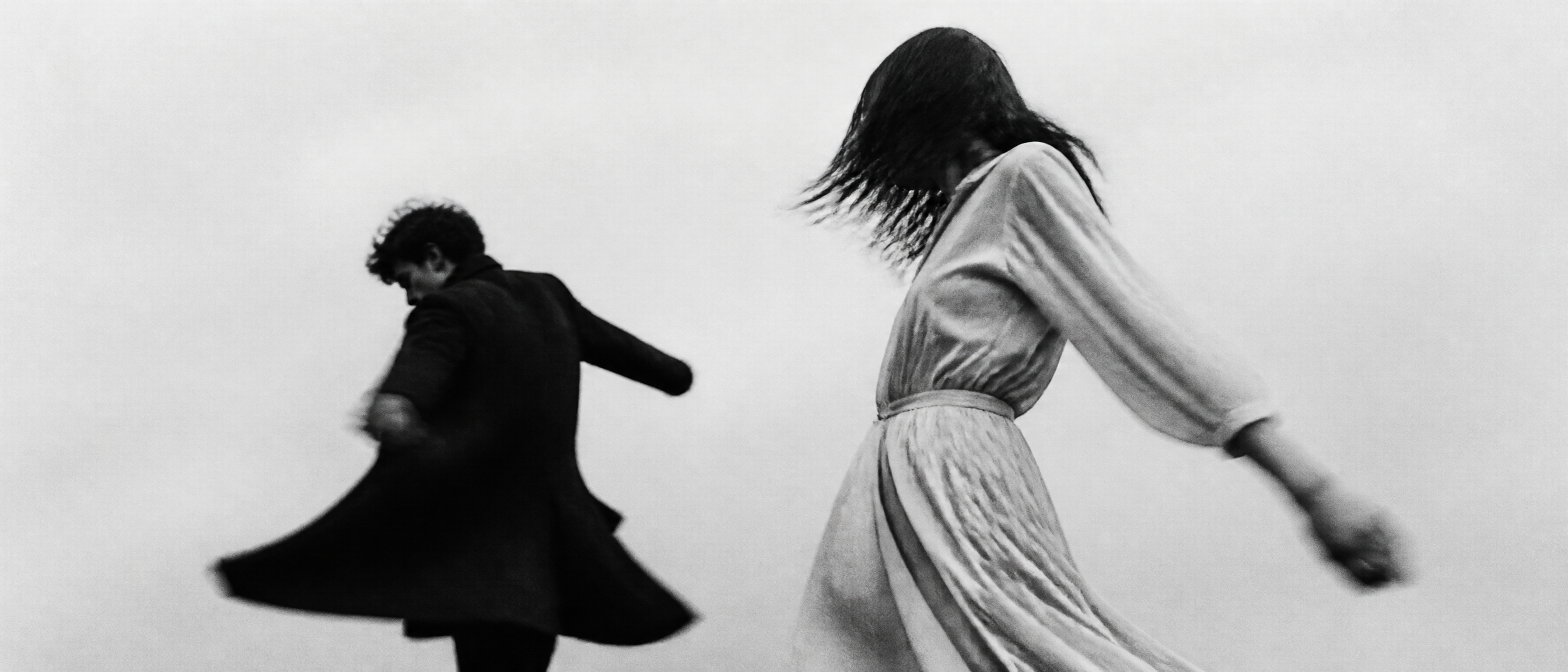 Two figures in motion