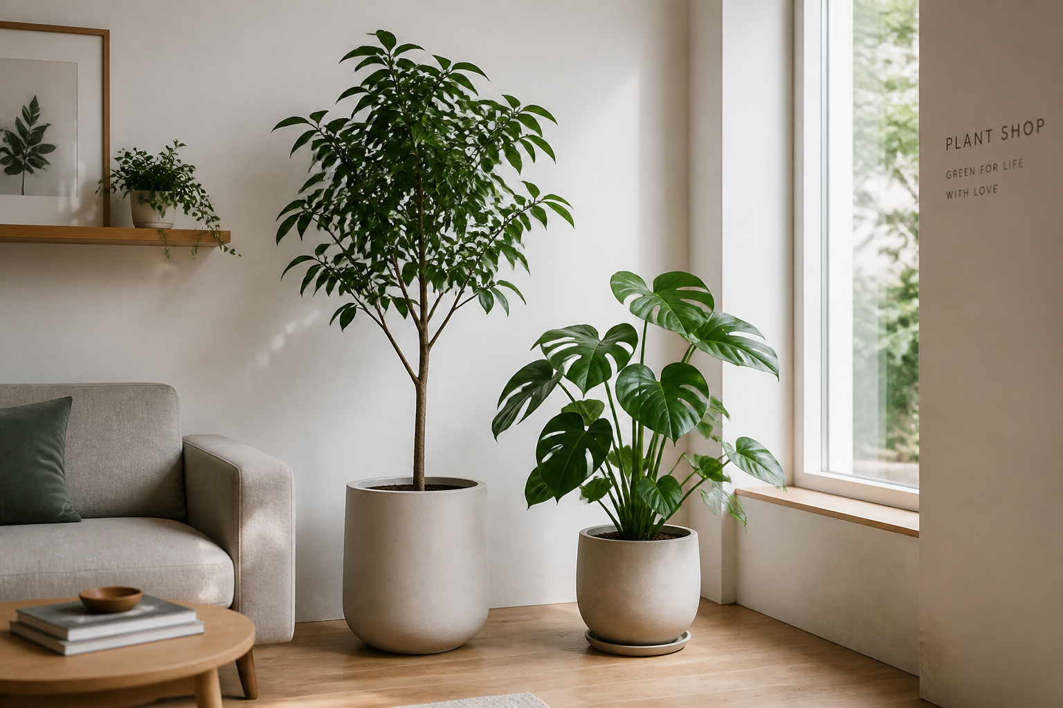 Indoor plants beside a window