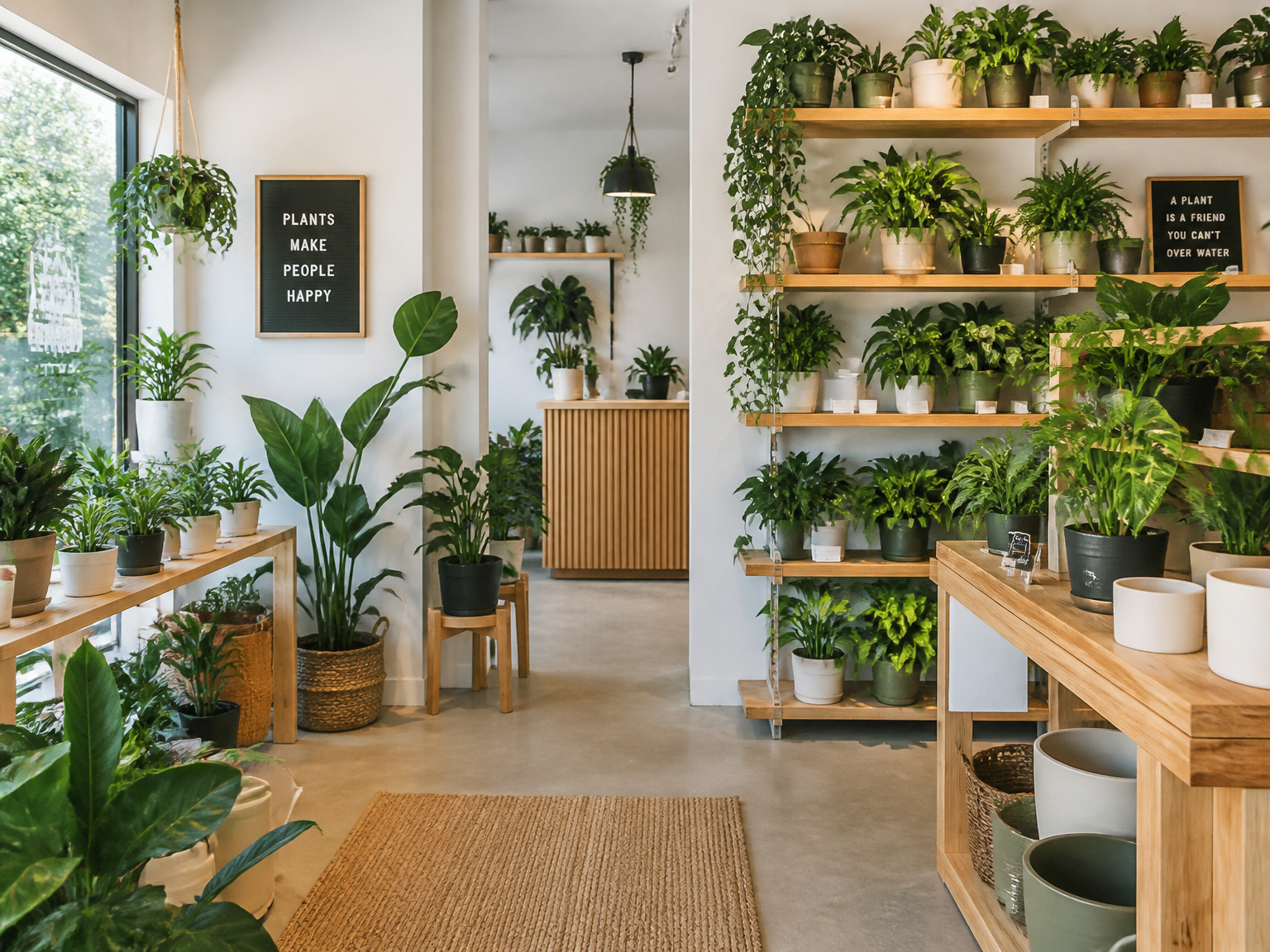 Interior of Mason's Plants shop