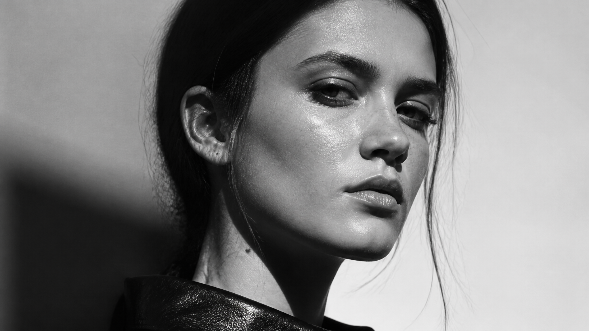 Black and white portrait photography